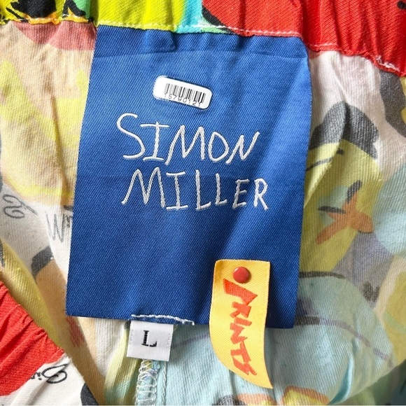 SIMON MILLER Tropical Floral Fruit Print High Rise Wide Leg Pull On Veda Pants L - Picture 7 of 11